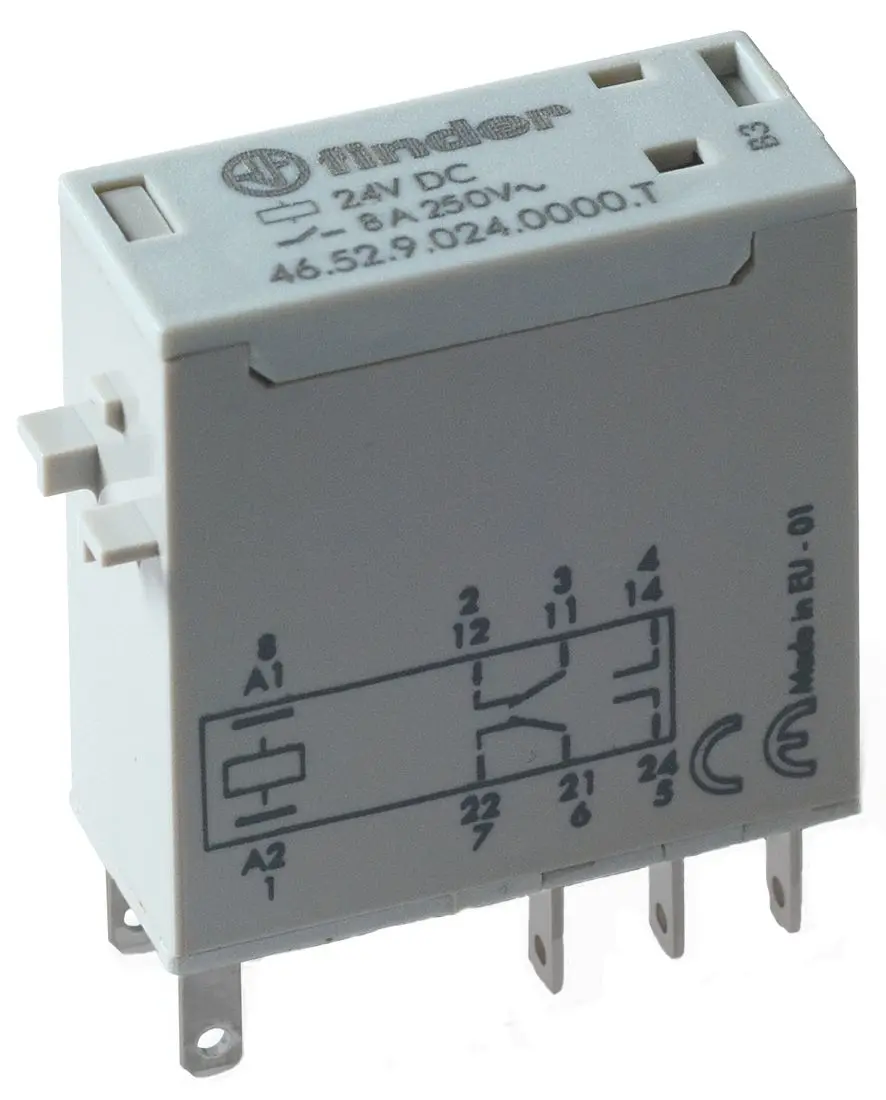 Produktfoto 1 von Miniatur-Steckrelais für Bahnanwendungen 2We 8A 24VDC