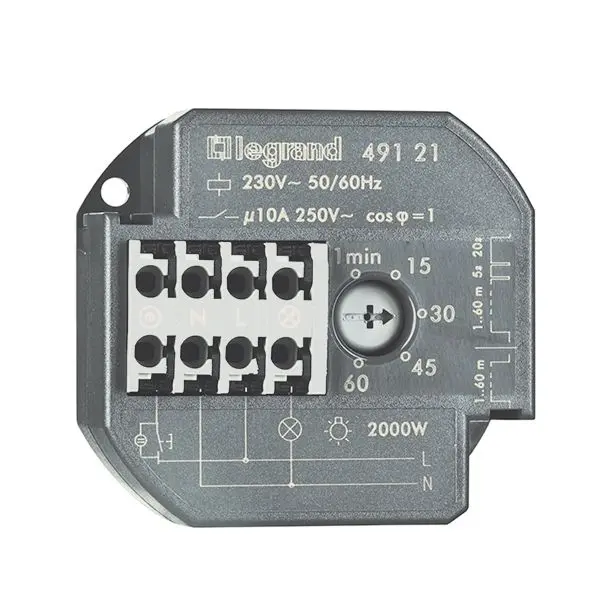 Produktfoto 1 von UP-TLZ, elektronisch, 1-60Min. 230V, 1S/10A, Nulldurchgang, 49x46x26mm