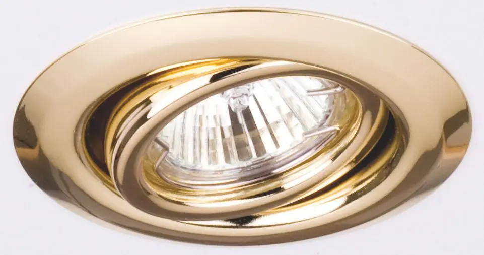 Produktfoto 1 von NV-Einbaustrahler 50W GX5,3, Eisen, schwenkbar, gold, mit Sprengring