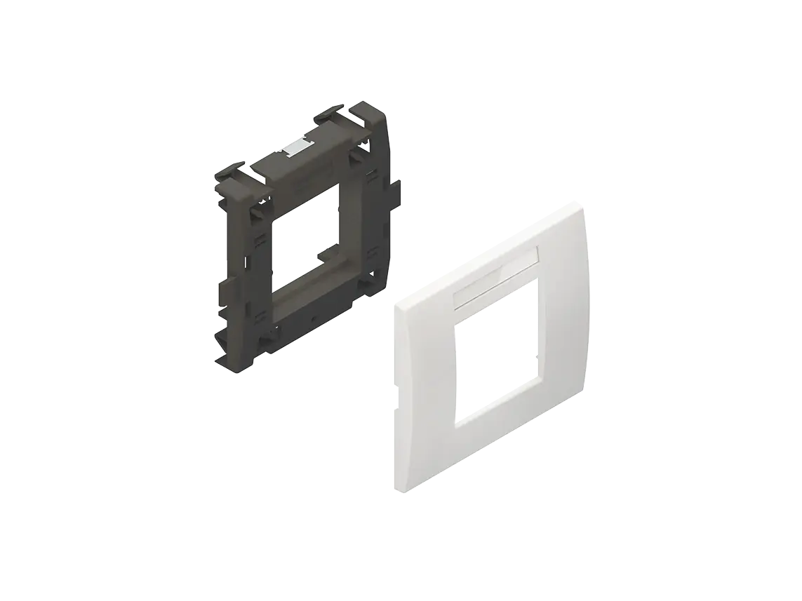 Produktfoto 1 von Geräteeinbausystem, Leerdose, Einbaubreite 93,5 mm Abdeckung, RAL 9010