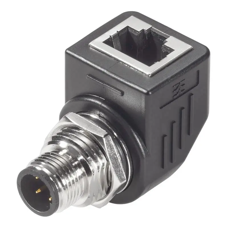 Produktfoto 1 von Adapter, gerade, RJ45, M12, Cat.5 (ISO/IEC 11801) IP 65
