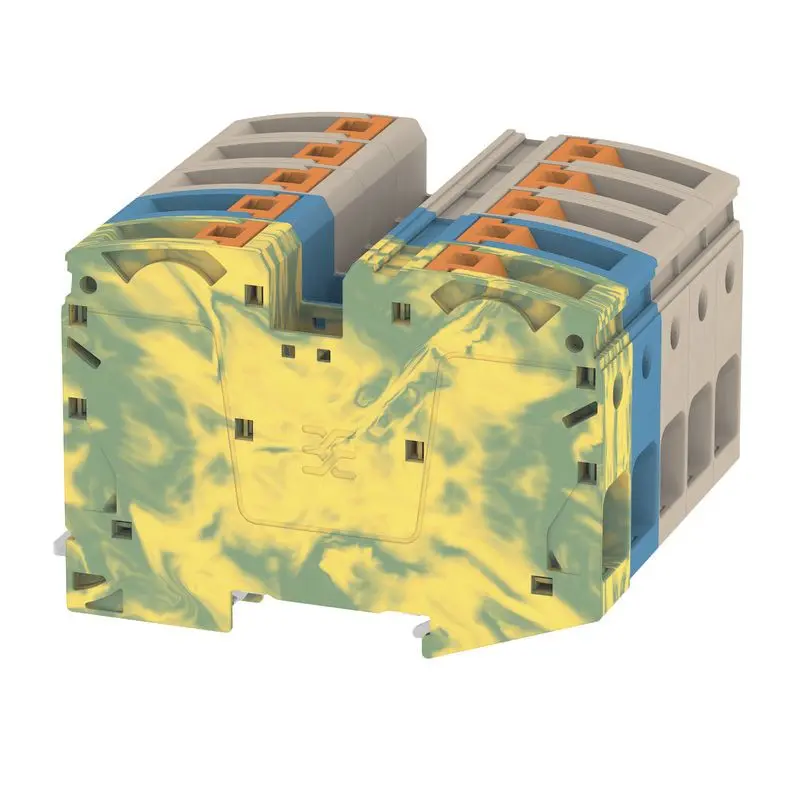Produktfoto 1 von Durchgangs-Reihenklemme, PUSH IN, 35qmm, 1000 V, 125 A, Anzahl Anschlüsse: 10