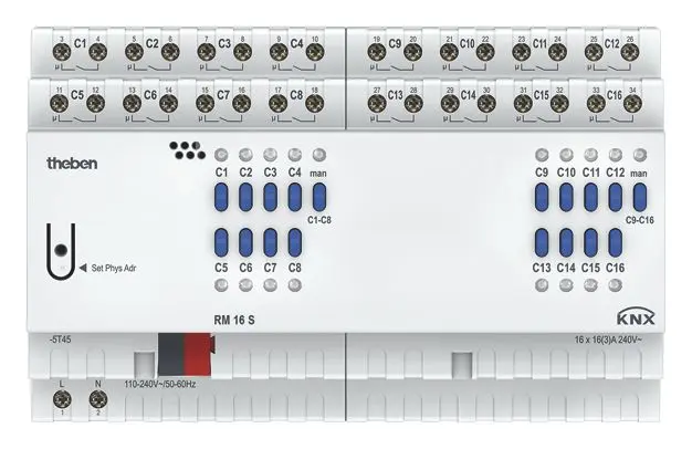 Produktfoto 1 von 16-fach Schaltaktor 16 A 200 µF, KNX TP, Data Secure