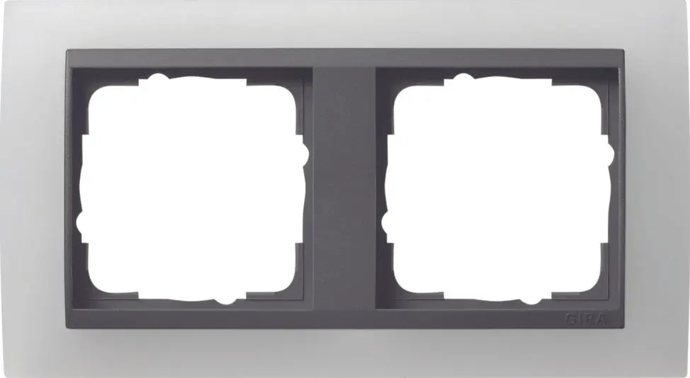 Produktfoto 1 von Abdeckrahmen 2fach f.anthrazit Event Opak weiß