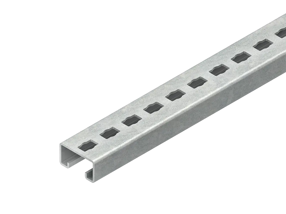 Produktfoto 1 von Ankerschiene C-Profil SW 18mm gel. Stahl feuervzkt.40x22x6000mm ISO 1461