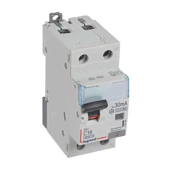 Produktfoto 1 von DX3 FI/LS-Schalter C-Char. 16A, 1P+N, 6kA, 30mA, Typ F, 230VAC, 2TE