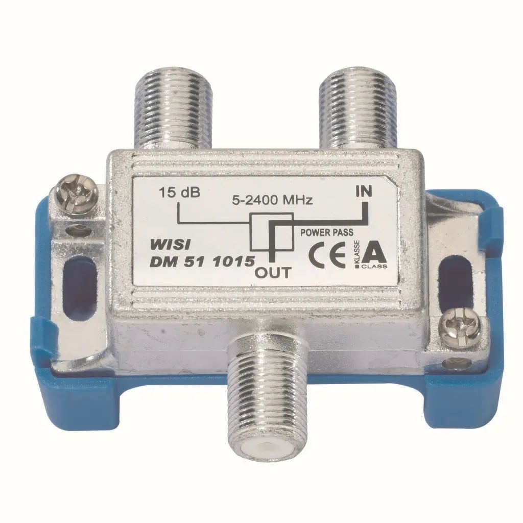 Produktfoto 1 von Abzweiger 1-f 15dB 5..2400MHz Kl A DC- Bypass Diodenentk.kompat.m.Einkabelsyst