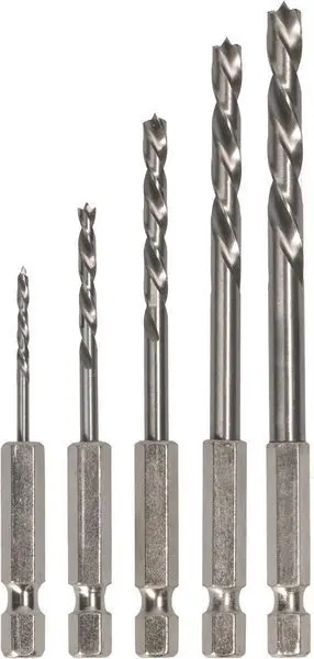 Produktfoto 1 von 6-kt. 1/4" Holzbohrerset 2,3,4,5,6m