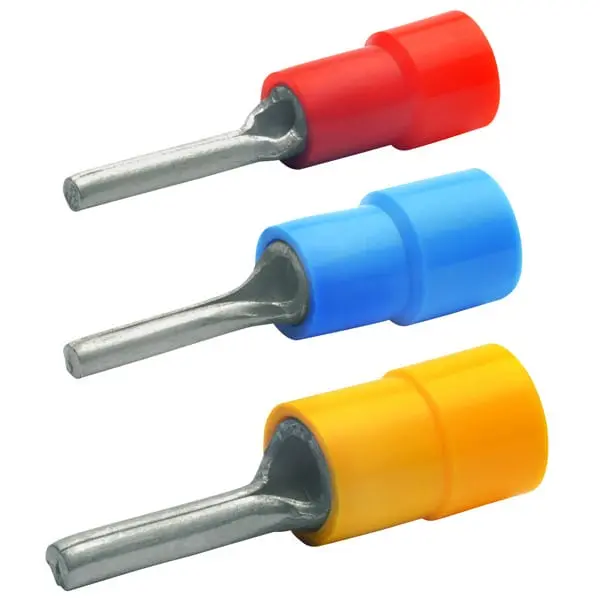 Produktfoto 1 von Stiftkabelschuh DIN 46231,isoliert,0,5qmm-1qmm,10mm lang,gal