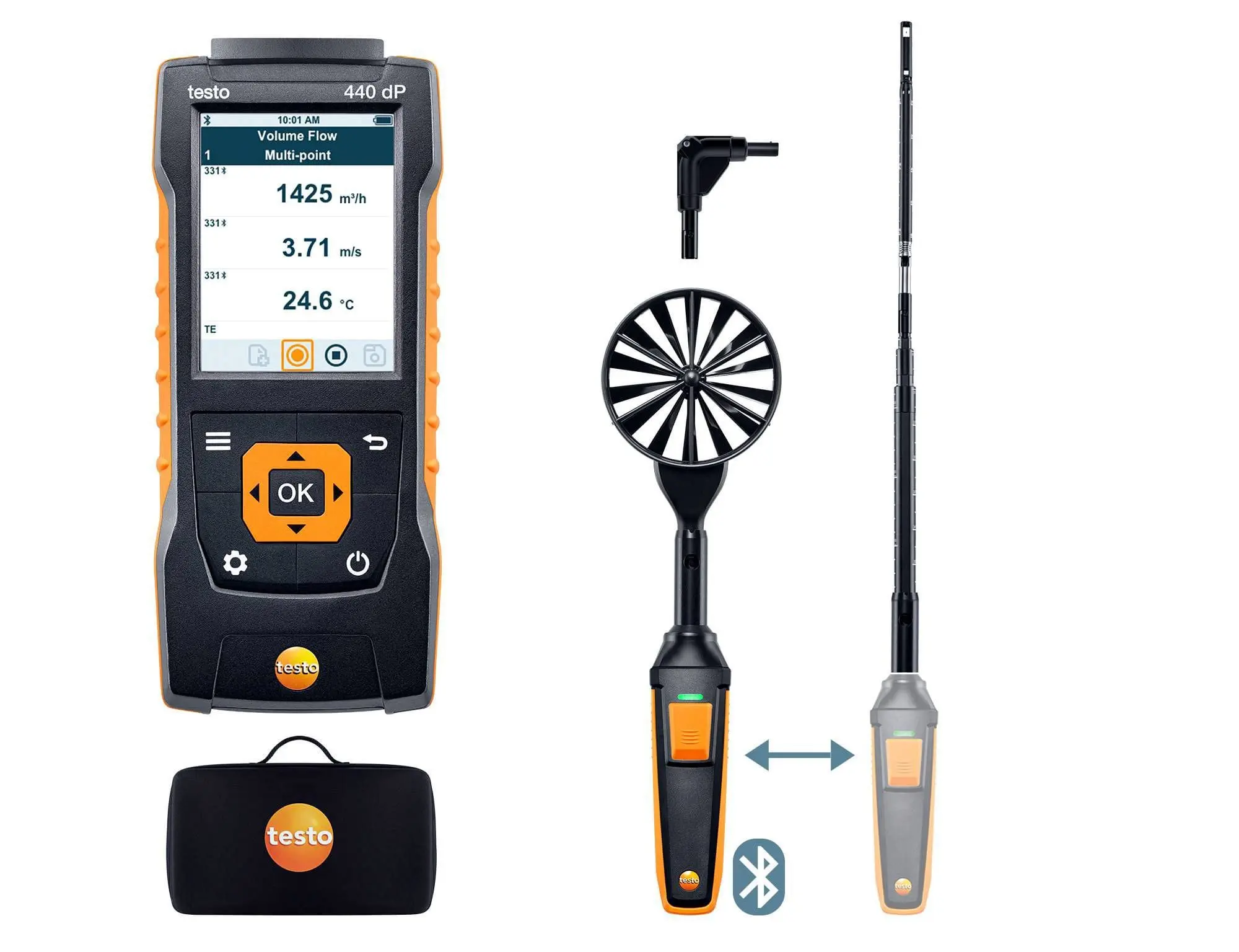 Produktfoto 1 von testo 440 delta P Strömungs-Kombi-Set 1 Bluetooth®