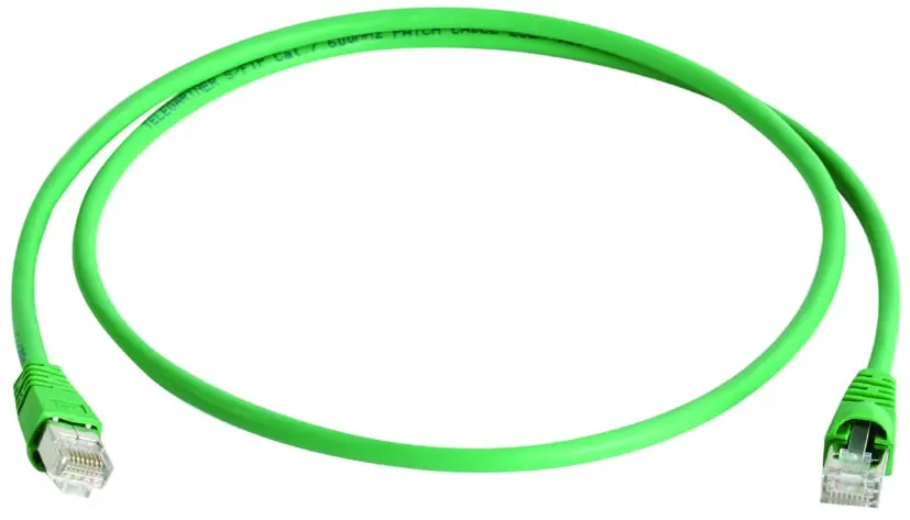 Produktfoto 1 von Patchkabel S/FTP Cat.6A (ISO/IEC), 1,5m MP8 FS500, LSZH, grün, 1:1
