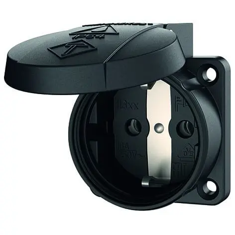 Produktfoto 1 von Anbaudose SCHUKO, 16A2p+E, 230V, IP54,SW