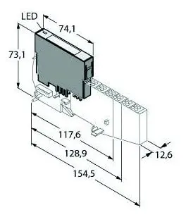 Produktfoto 1 von BL20 Elektronikmodul 2 analoge Ausgänge