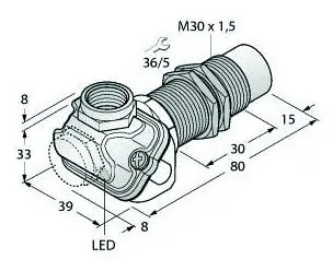 Produktfoto 1 von Induktiver Sensor mit erweitertem Temperaturbereich KEMA 02 ATEX 1090X