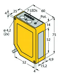 Produktfoto 1 von Opto Sensor Laser-Reflexionslichttaster mit fester Hintergrundausblendung