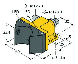 Produktfoto 1 von Induktiver Doppelsensor für Schwenkantriebe