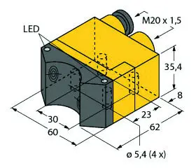 Produktfoto 1 von Induktiver Doppelsensor für Schwenkantriebe ATEX Prüfbescheinigung