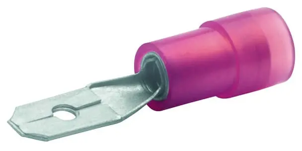 Produktfoto 1 von Flachstecker,isoliert,0,5qmm-1qmm, 4,8mmx0,5mm,CuZn,galvanisch verzinnt,rot