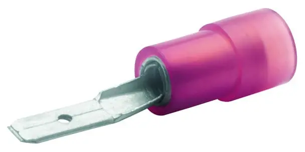 Produktfoto 1 von Flachstecker,isoliert,0,5qmm-1qmm, 2,8mmx0,5mm,CuZn,galvanisch verzinnt,rot