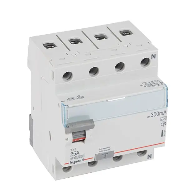 Produktfoto 1 von TX3 FI-Schalter 25A, 4-polig, 300mA, Typ A, 400VAC, 4TE