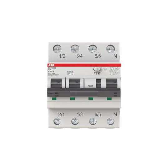 Produktfoto 1 von DS203NC C16 A100 FI/LS-Schalter Icn = 6.000 A nach IEC/EN 61009-1