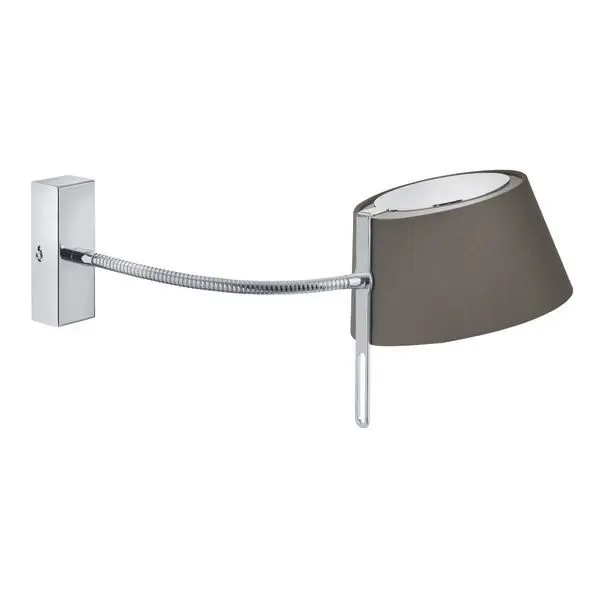 Produktfoto 1 von Wandleuchte mit Schwarnenhals und Lampenschirm braun, 1x G9 max. 48W