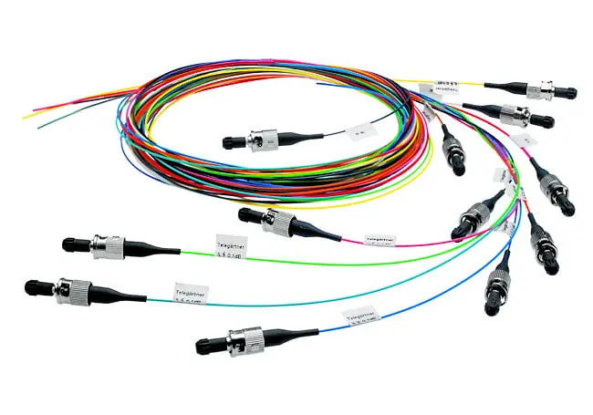 Produktfoto 1 von Faserpigtail-SET 9/125#85#, 12 farben mit Steckverbinder ST, L=2 m