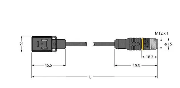 Produktfoto 1 von Ventilsteckverbinder Bauform B Verbindungsleitung