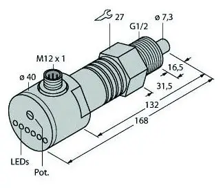 Produktfoto 1 von Strömungssensor Eintauchsensor mit integrierter Auswerteelektronik