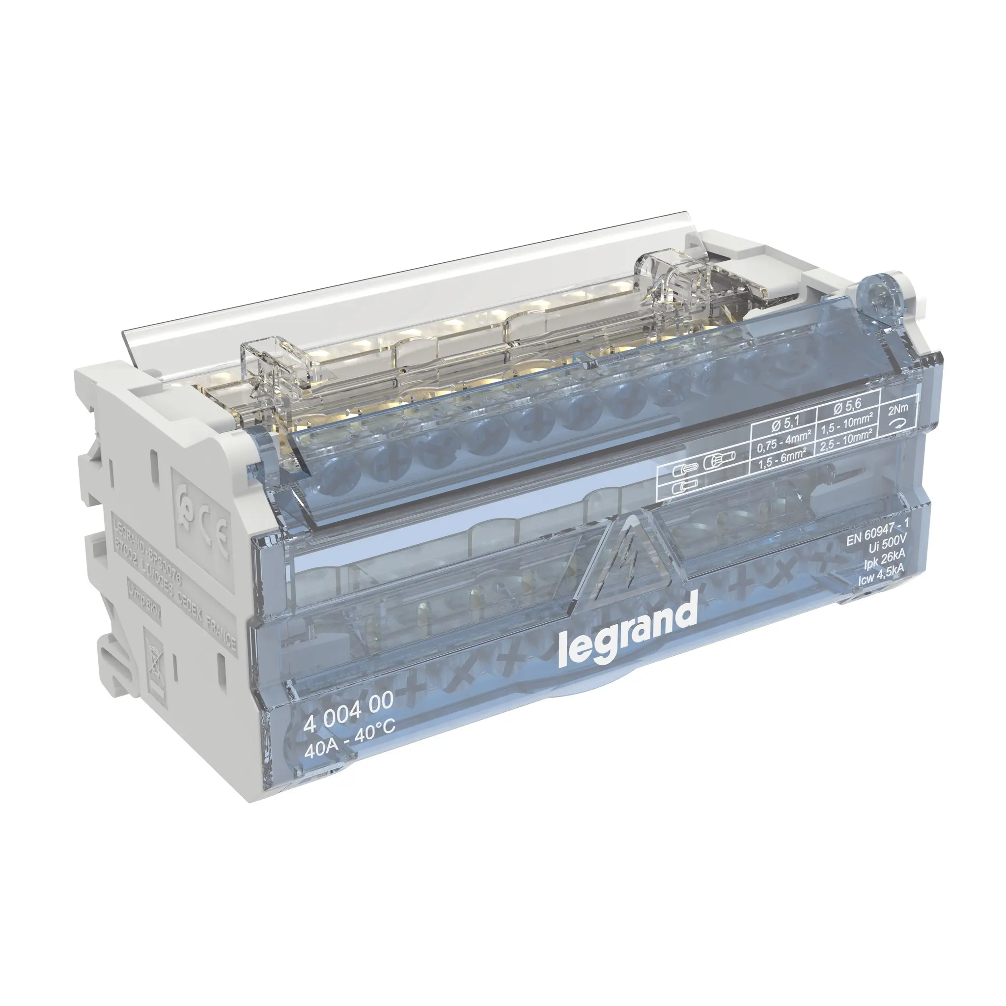 Produktfoto 1 von KLEMMENBLOCK 2P/40A 13KL 6M