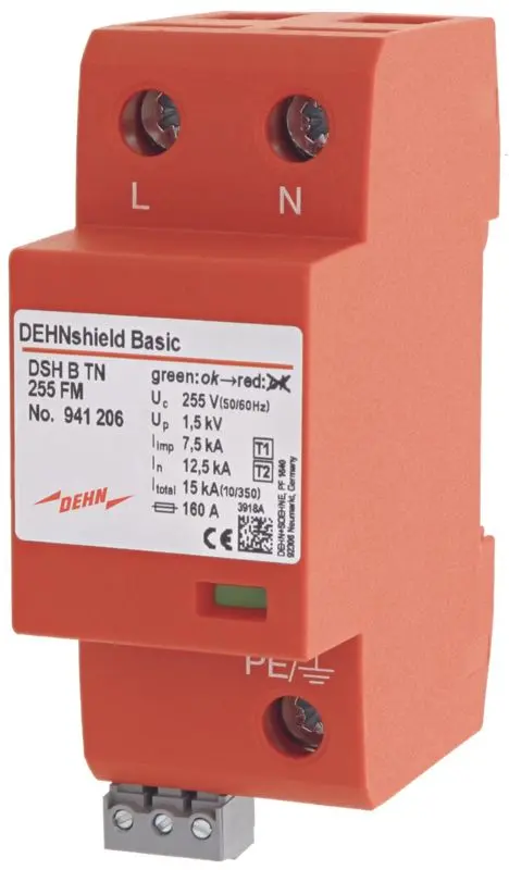 Produktfoto 1 von Anw.opt. Kombi-Ableiter DEHNshield B Typ 1+2 für einphasige TN-Systeme