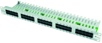 Produktfoto 1 von 19 Panel, ISDN/TEL, 1HE, MPPI50-H, Cat.3 ungeschirmt, RAL7035 grau