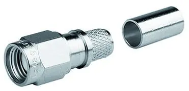 Produktfoto 1 von R-SMA Stecker Reverse Cr Au G30 (1.5/3.8), H 155 Pope