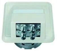 Produktfoto 1 von LWL-Anschlussdose OAD/S, komplett m.2xST Dupl.Ker./Metal,Abdeckr.alpinweiß