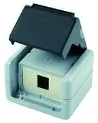 Produktfoto 1 von Gehäuse AP IP44,75x86x58,grau mit Mont-Einsatz für 1xAMJ-Modul