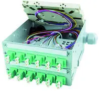 TS-Verteiler 12xLCD, Spleißkassette Pigtails 24xE9/125, LC