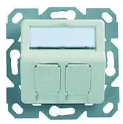 Produktfoto 1 von Modul-Aufnahme 50x50 UP/50 2-fach aufbauend für BR, 30° Auslass, alpinweiß