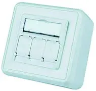 Produktfoto 1 von Modul-Aufnahme AP 80x80 3-fach AMJ-S 45° Auslass, alpinweiß, unbestückt