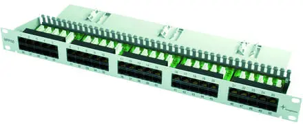 Produktfoto 1 von 19 Panel,ISDN/TEL,mit Adern-m. MPPI50-H,1HE,RAL7035 grau