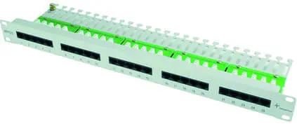 Produktfoto 1 von 19Z Patch Panel, ISDN/TEL, 1HE , MPPI25-H Cat.3 ungeschirmt RAL7035