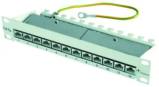 Produktfoto 1 von 10 Patch Panel >255 mm< MPP12-HS K Cat.6A,1HE,RAL7035
