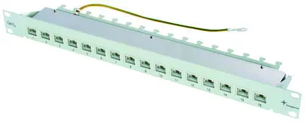 Produktfoto 1 von 19 Patch Panel MPP16-HS K Cat.6A geschirmt, 1 HE, RAL 7035