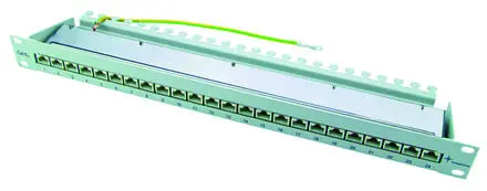 Produktfoto 1 von 19 Patch Panel geschirmt,1HE, RAL9005 MPP24-HS K Cat.6A(tiefgest. n. ISO/IEC)