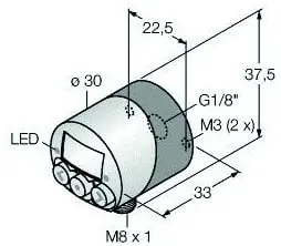 Produktfoto 1 von Drucksensor, mit 2 Transistorschalt- ausgängen pnp
