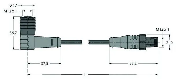 Aktuator- und Sensorleitung / PUR - Schnellverschluss-Verbindungsleitung
