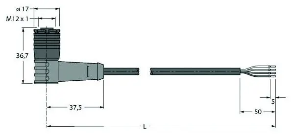 Aktuator- und Sensorleitung / PUR - Schnellverschluss-Anschlussleitung