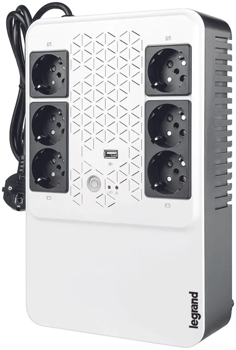 Produktfoto 1 von USV-Anlage 800VA480W, Line Interactive, Überbr.Zeit 5min, 6xSchuko