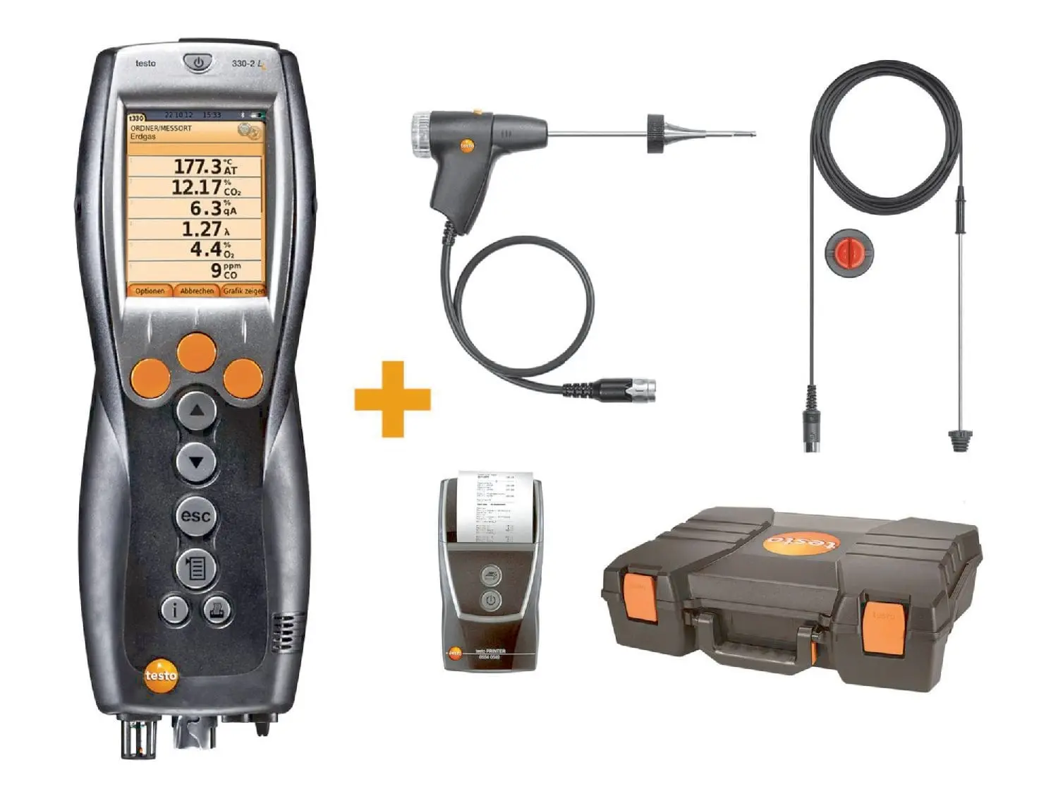 Produktfoto 1 von testo 330-2 LL Abgasmessgerät Heizungsbau-Set
