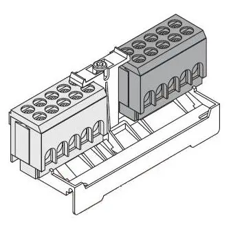 Produktfoto 1 von PE/N-Klemme m. Träger 2x2x25qmm+2x3x16qmm