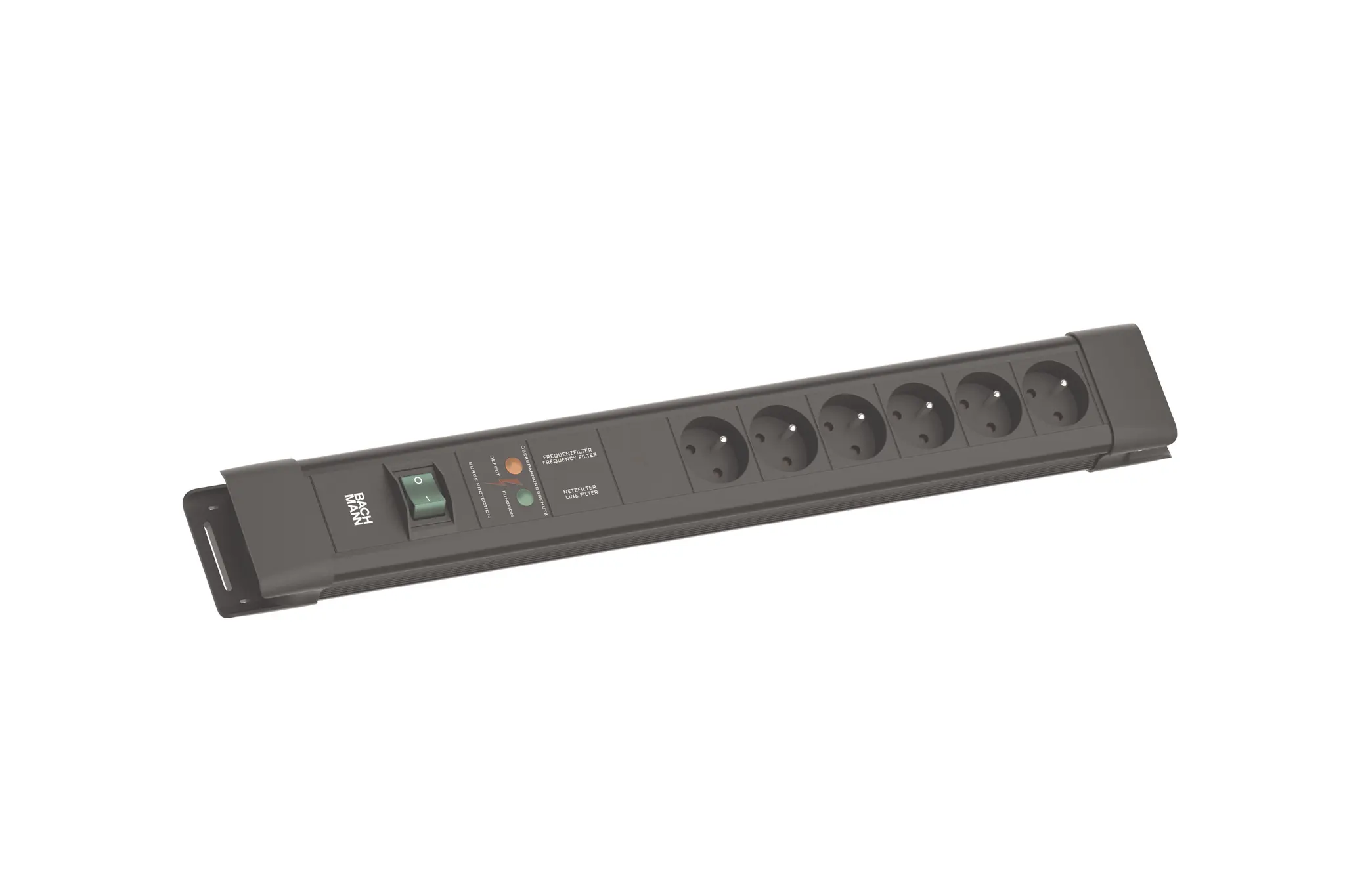 Produktfoto 1 von CONNECTUS 6xUTE 1xGVS 1xSchalter 2,0m CEE7/7 Schwarz